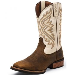 justin men's silver collection square toe western boots